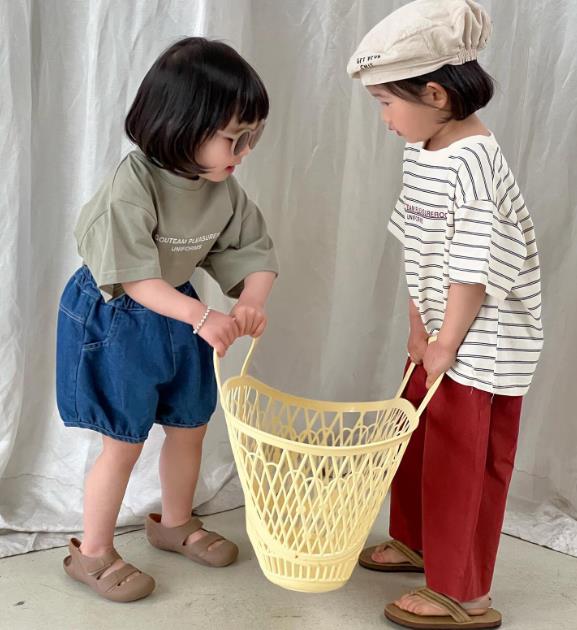 2023夏新品★子供服　トップス　半袖　80-140cm★2色