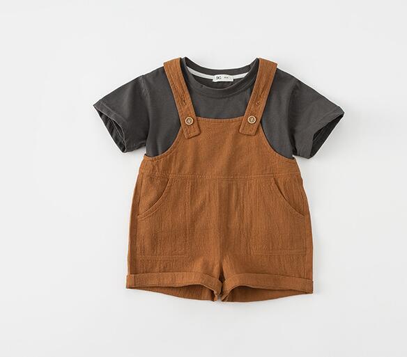 2023新型★子供服　トップス+サロペット　セット★80-140cm