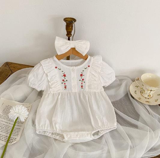 2023夏新品★子供服　ロンパース+ヘアバンド　66-90cm