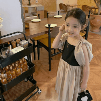 お勧め 春夏新作 韓国風 子供服 3-8歳女の子 オフショル ワンピース フリル ワンピ パフ・スリーブ 7-15