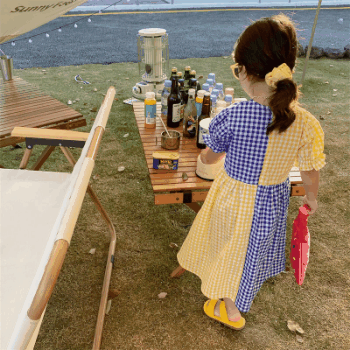 お勧め 春夏新作 韓国風 子供服 3-8歳女の子 半袖ワンピース フリル ワンピ チェック柄 7-15