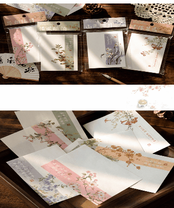 文具 素材紙メモ紙 手帳素材 始業 アンティーク 春新作 植物花葉 ラベル 中華風絵 80枚入