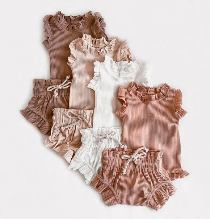 2023★春夏新作★韓国風ベビー服★ヘアバンド★トップス+ズボン2セット★66-90CM