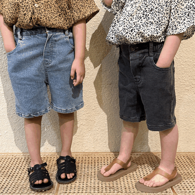 カジュアル キッズ デニムショートパンツ クロップドパンツ ジーンズ ジーンズ ユニセックス 80-150