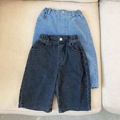 カジュアル キッズ ベビー デニム ロングズボン ジーンズ ジーンズ ワイドパンツ ユニセックス 80-130