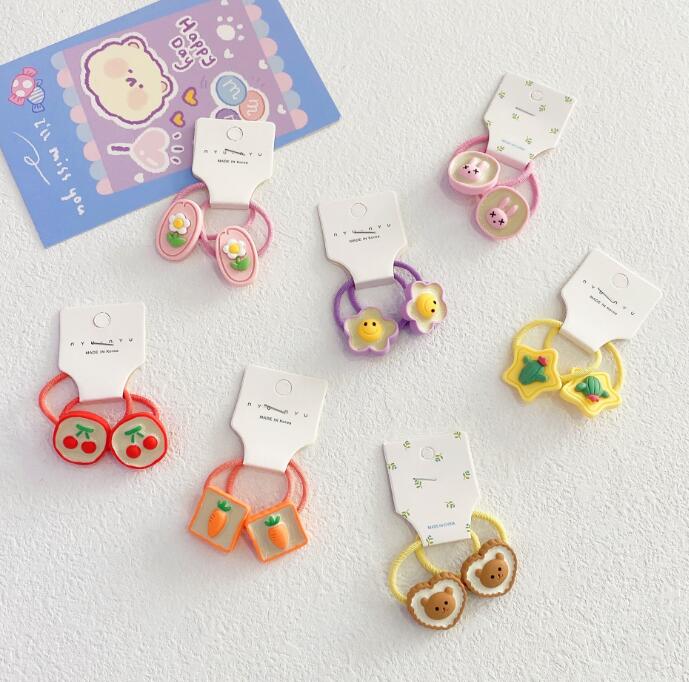 子供用★キッズ★髪飾り★まとめ髪用★ヘアアクセサリー★ヘアゴム★2枚入り★多色