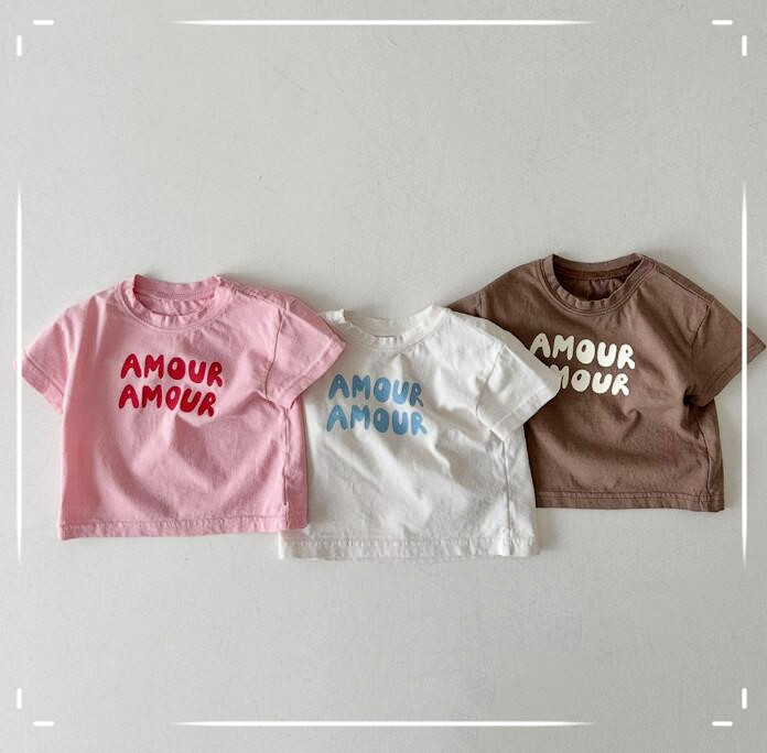 子供服★トップス★Tシャツ★半袖シャツ★韓国風子供服★キッズ★男女兼用★3色★73-110CM