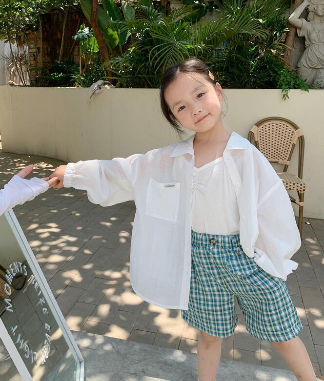 2023★春夏新作★韓国風子供服★シャツ★日焼け止め★4色90-150CM
