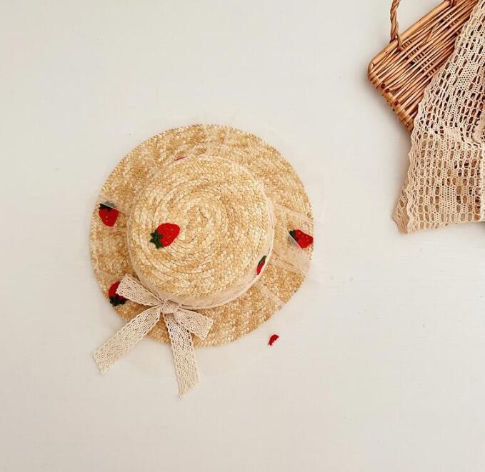 子供用★帽子★麦わら帽子★キッズ女の子★日焼け防止★カジュアル★リボン