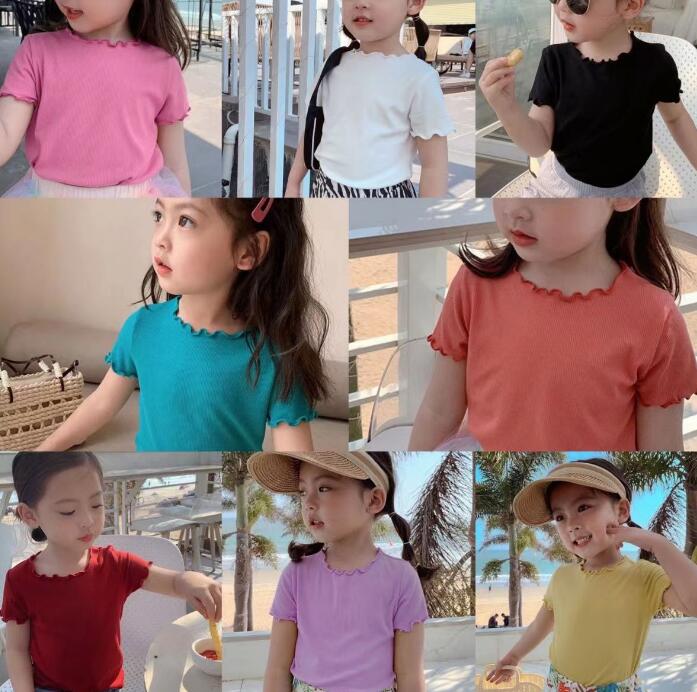 子供服★Tシャツ★トップス★韓国風子供服★キッズ女の子★無地★8色★80-140CM