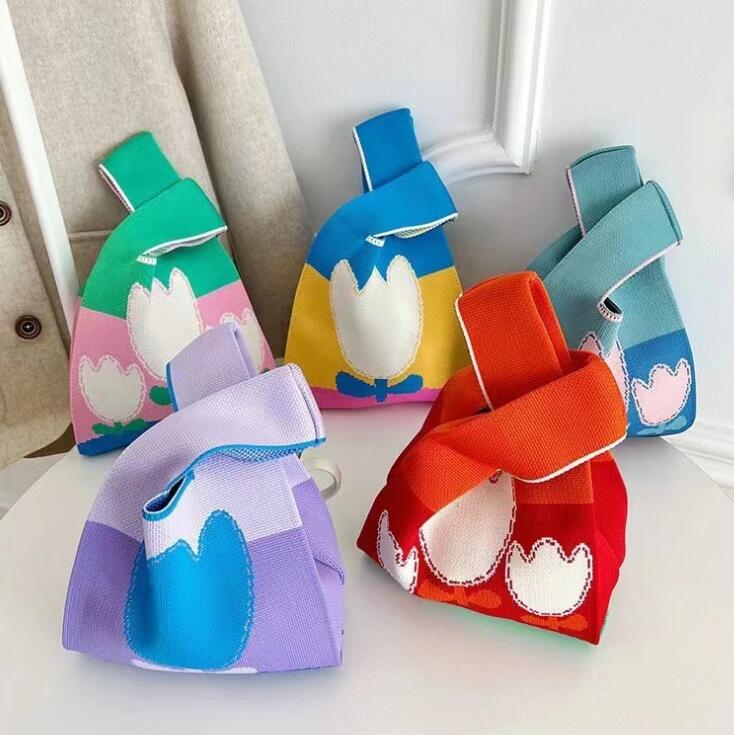 バッグ★レディース★トートバッグ★ハンドバッグ★ニットバッグ★大容量★5色