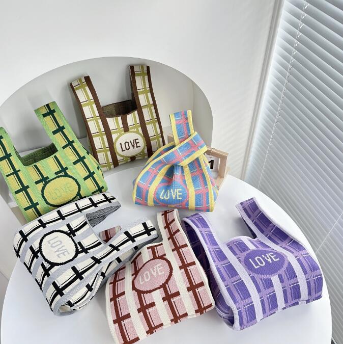 バッグ★レディース★トートバッグ★ハンドバッグ★ニットバッグ★大容量★6色