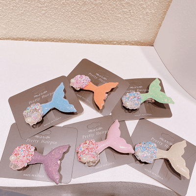 ハワイ 春夏 キッズ用 ガールズ ヘアピン ヘアアクセサリー 海洋 貝殻パール 人魚姫 マーメイド キラキラ