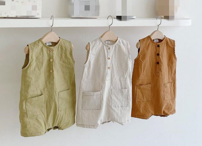 2023★春夏新作★韓国風子供服★ロンパース★袖なし★3色66-100CM