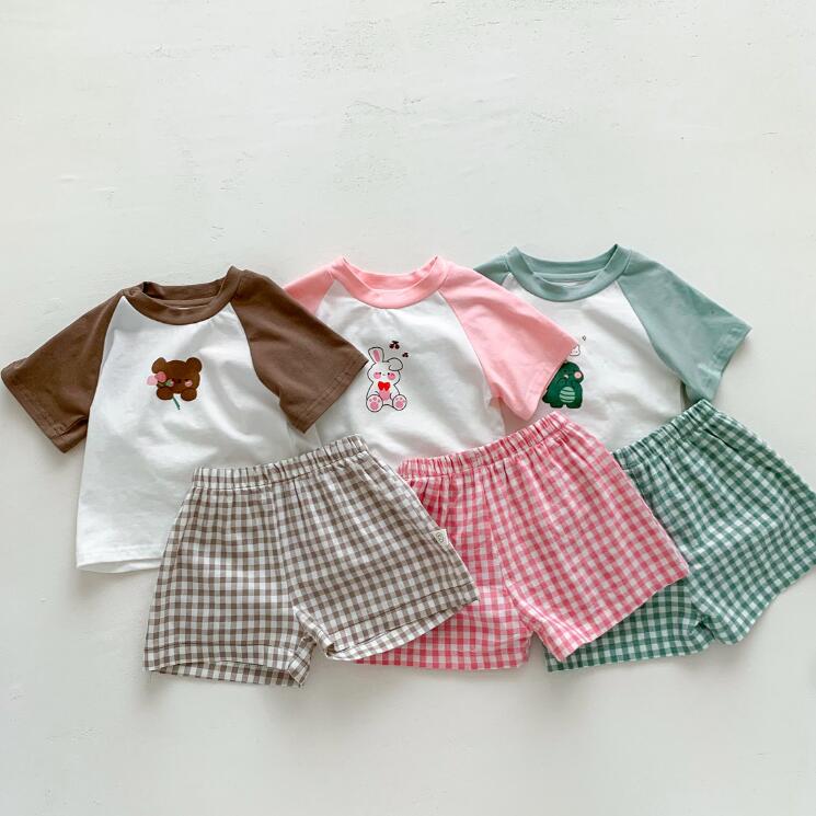 子供服★トップス+パンツ★セットアップ★韓国風子供服★ベビー★半袖★3色★73-100CM