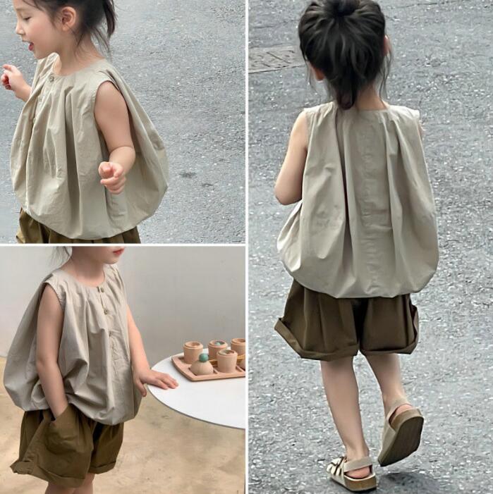 子供服★キャミソール+パンツ★セットアップ★韓国風子供服★キッズ女の子★袖なし★5-13#