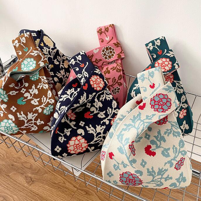 バッグ★レディース★トートバッグ★ハンドバッグ★ニットバッグ★大容量★6色