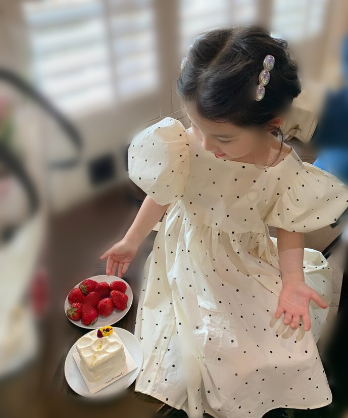 子供服★ワンピース★韓国風子供服★半袖★水玉★キッズ女の子★カジュアル★7-15#