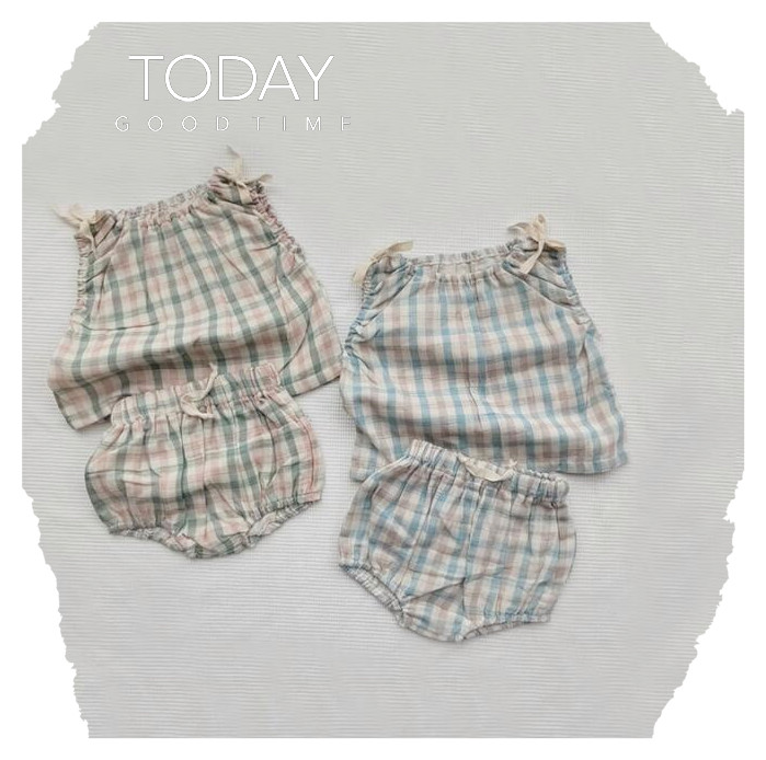 子供服★トップス+パンツ★セットアップ★韓国風子供服★ベビー★袖なし★2色★73-100CM