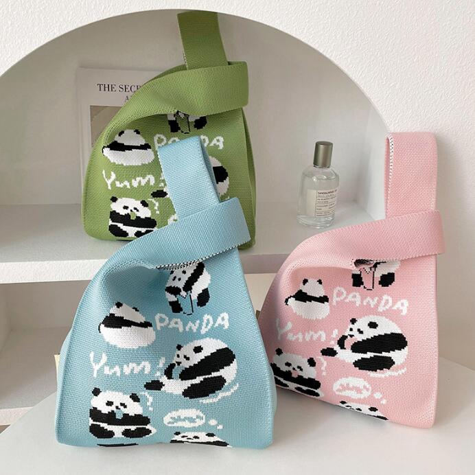 バッグ★レディース★トートバッグ★ハンドバッグ★ニットバッグ★大容量★3色