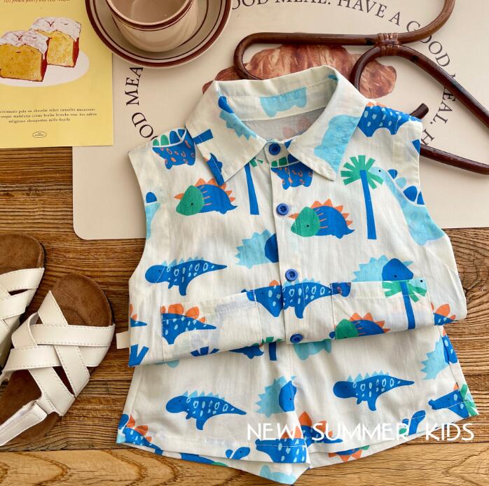 子供服★セットアップ★トップス+パンツ★韓国風子供服★キッズ★ダイナソー★可愛い★73-130CM