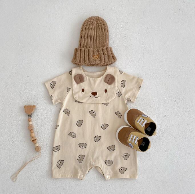 子供服★ロンパース★連体服★可愛い★韓国風子供服★ベビー★よだれかけ付き★66-90CM