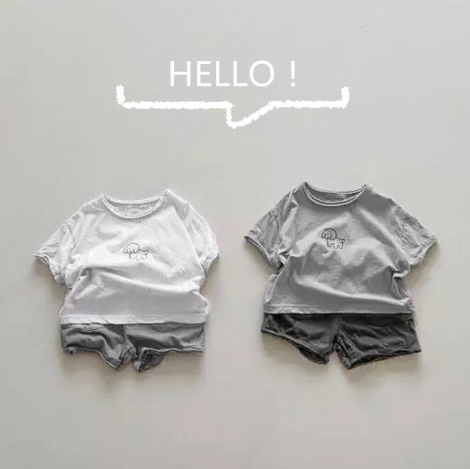 子供服★セットアップ★トップス+パンツ★韓国風子供服★ベビー★半袖★2色★73-100CM