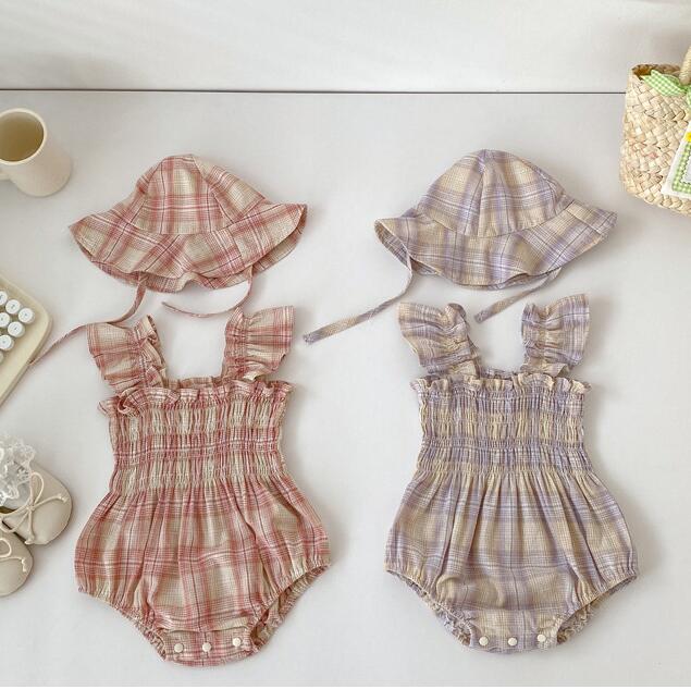 子供服★ロンパース+帽子★連体服★韓国風子供服★ベビー★可愛い★2色★66-90CM