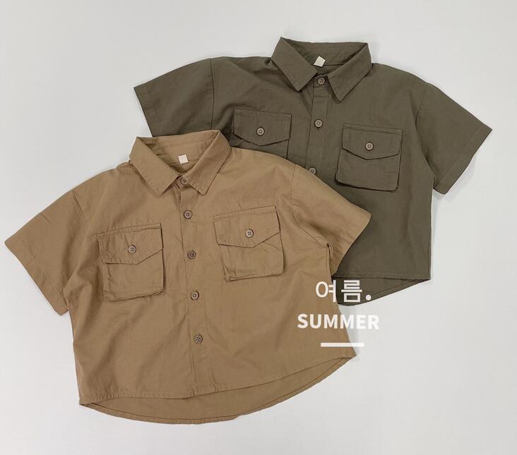 2023夏新品★子供服　トップス　　シャツ★80-130cm★2色
