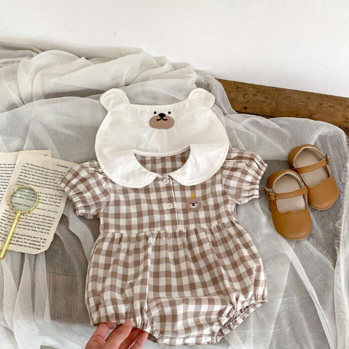 子供服★ロンパース★連体服★チェック柄★可愛い★韓国風子供服★ベビー★66-90CM