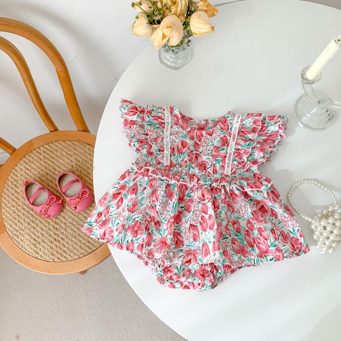 子供服★ロンパース★連体服★韓国風子供服★ベビー★可愛い★花柄★66-90CM