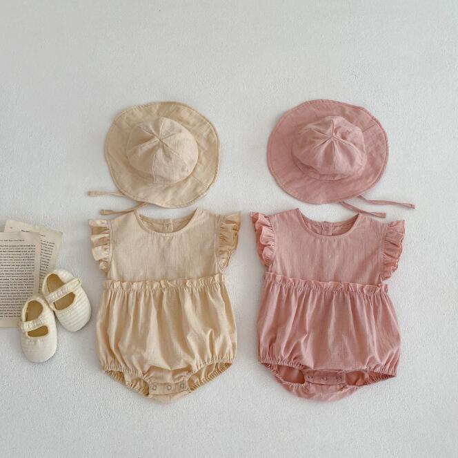 子供服★ロンパース+帽子★連体服★韓国風子供服★ベビー★可愛い★2色★66-90CM