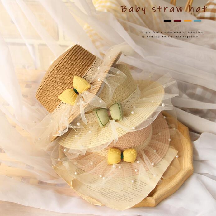 子供用★帽子★麦わら帽子★キッズ女の子★日焼け防止★可愛い★4色
