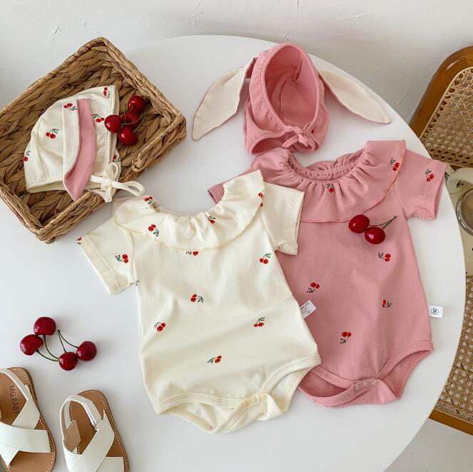 子供服★ロンパース+帽子★連体服★韓国風子供服★ベビー★可愛い★2色★66-90CM
