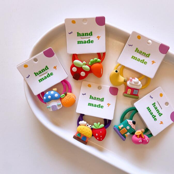 髪飾り★まとめ髪用★ヘアアクセサリー★子供用★キッズ女の子★ヘアゴム★2枚入り★多色