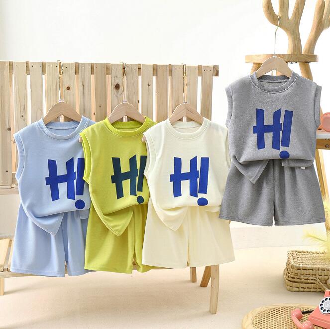 子供服★トップス+パンツ★セットアップ★韓国風子供服★袖なし★キッズ★80-140CM