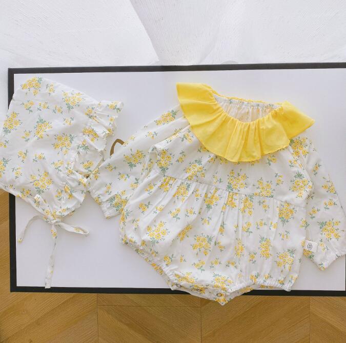 子供服★ロンパース+帽子★連体服★韓国風子供服★ベビー★花柄★可愛い★66-90CM