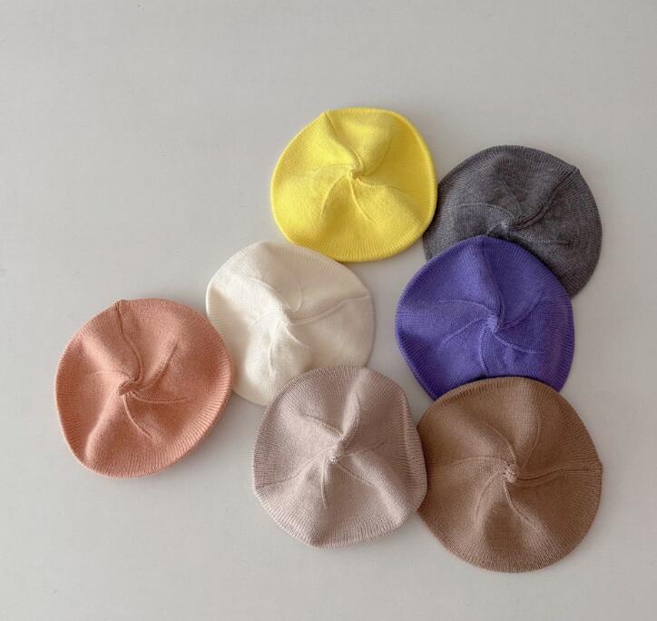 2023秋新品★子供用★帽子　ニットベレー帽★20色選べ