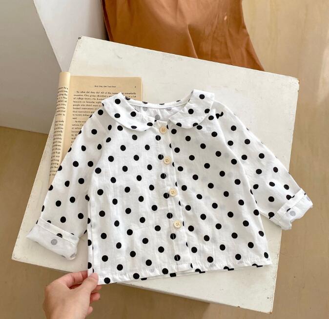 子供服★トップス★長袖シャツ★韓国風子供服★ベビー★水玉★可愛い★66-100CM