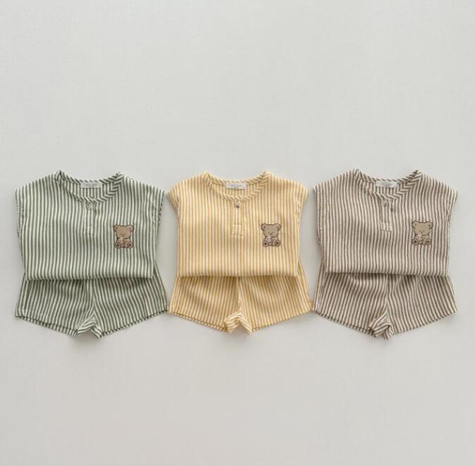 子供服★トップス+パンツ★セットアップ★袖なし★韓国風子供服★男女兼用★3色★80-130CM