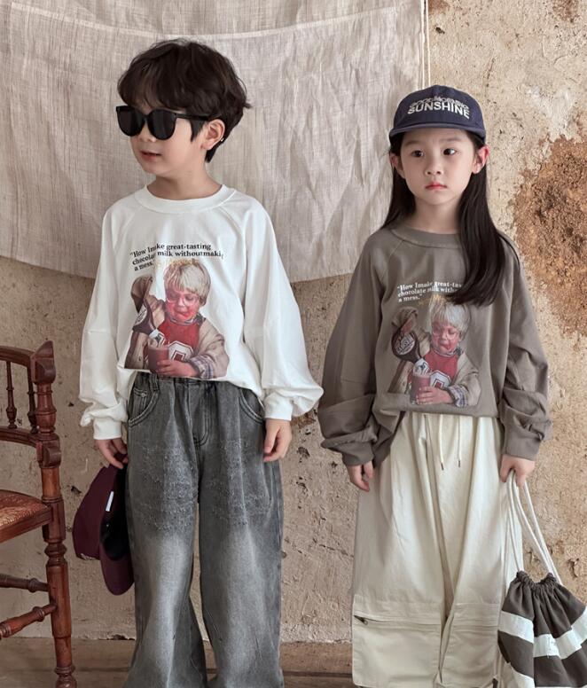 2023★春秋新作★韓国風子供服★Tシャツ★3色90-140CM
