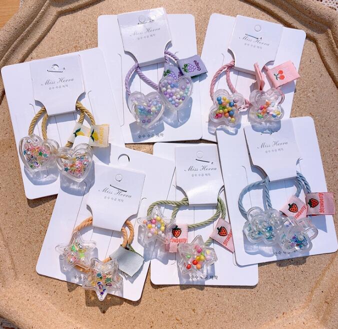 髪飾り★まとめ髪用★ヘアアクセサリー★子供用★キッズ★ヘアゴム★2枚入り★多色