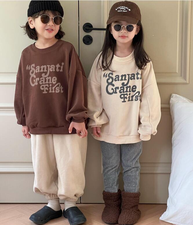 2023冬新品C★子供服　厚手トップス★90-150cm★2色