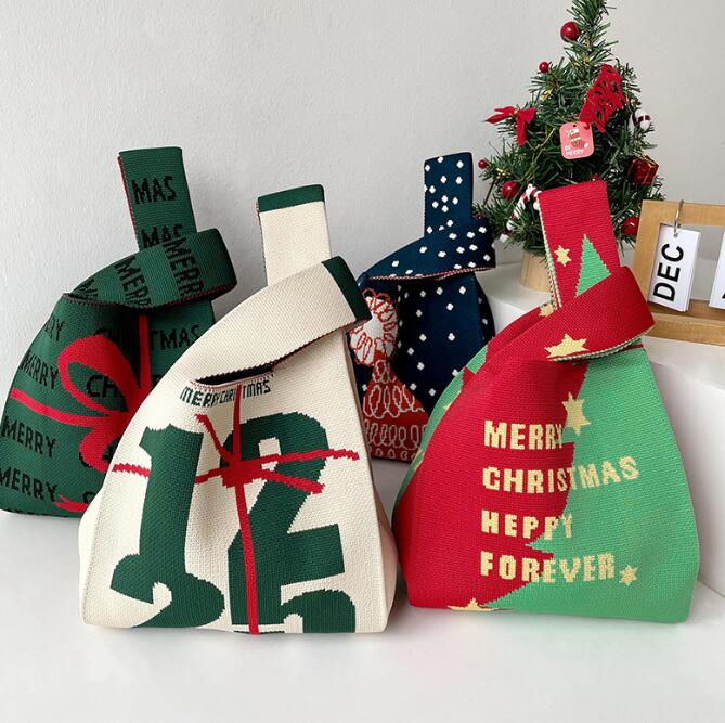 クリスマス★バッグ★レディース★トートバッグ★ハンドバッグ★ニットバッグ★大容量★6色