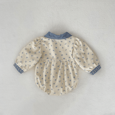 秋冬新作 ガールズ 連体服 フリル 小花柄 オシャレ レースフラワー ロンパース カバーオール 66-90