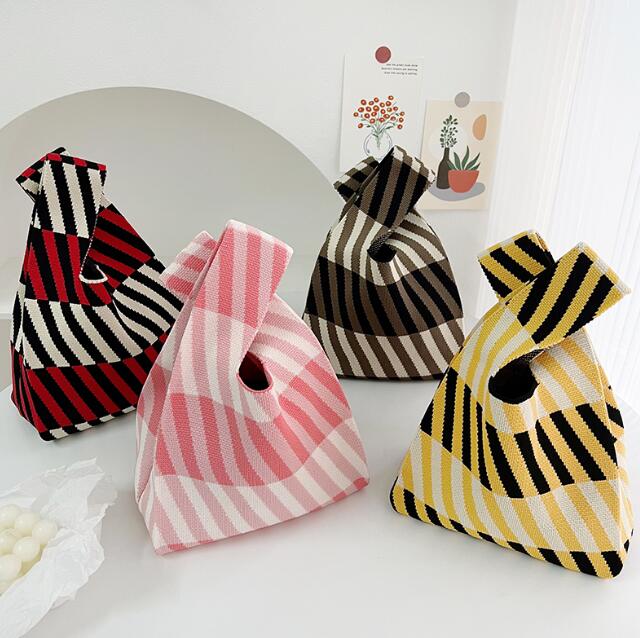 バッグ★レディース★トートバッグ★ハンドバッグ★ニットバッグ★大容量★4色