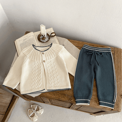 秋冬新作 ユニセックス 子供服 ニット上着ロングパンツ ジャケット カーディガン セーター 66-100cm