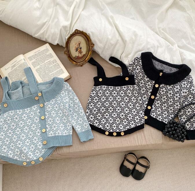 「2023秋」子供服★ロンパース★ニット★セーター★韓国風子供服★ベビー★4色★66-100CM