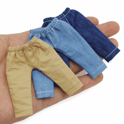 ドール用衣装 人形doll 着せ替え ob11/BJD/blythe/DDF/ymy/pd9/GSC デニム ロングズボン ジーパン