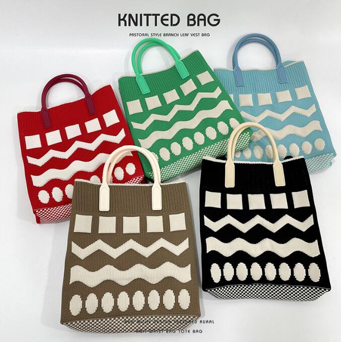 バッグ★レディース★ショルダーバッグ★ハンドバッグ★ニットバッグ★大容量★5色